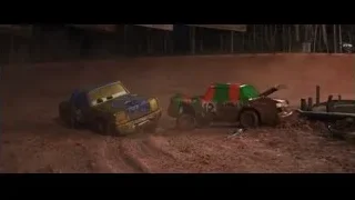 yellow monster truck racing at night — Cars 3