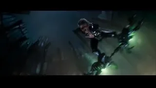 Spider-Man figure flying through dark tunnel — The Amazing Spider Man 2