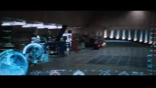 futuristic garage with two sports cars — Iron Man
