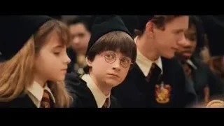 Harry Potter in graduation gown with Gryffindor crest — Harry Potter and the Philosophers Stone