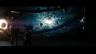 Man and woman in cave with ice structure — Superman: Man of Steel