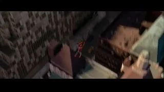 helicopter flying over a city — Spider Man 2