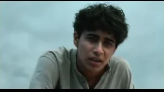 young man's serious face close-up — Life of Pi