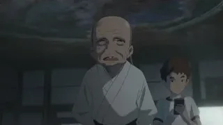 elderly man and boy with phone in room — Weathering with You