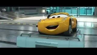 Yellow smiling car on factory conveyor — Cars 3