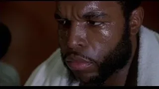 man with beard and towel, eyes closed — Rocky III
