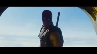 Deadpool with swords flying in sky — Deadpool 2