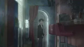 man in suit with briefcase in dark bar — Weathering with You