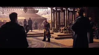 Man in robe speaking in Chinese temple — Doctor Strange 2