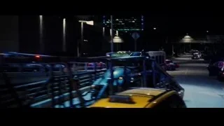 city street at night with police cars — Batman: The Dark Knight Rises