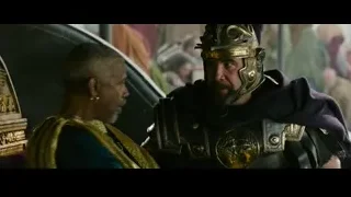 man in helmet and purple cloak — Gladiator 2