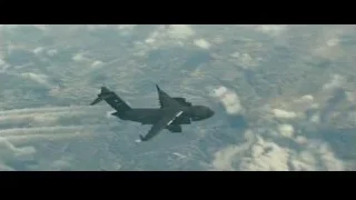 Fighter jet flying above clouds — Furious Seven