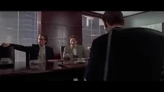 Three men at conference table — American Psycho