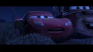 Lightning McQueen and Mater parked at night — Cars