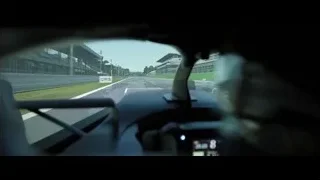 view from car at race track — F1