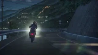 person riding motorcycle on highway at night — Your Name