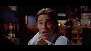 man's face in dimly lit bar — American Psycho