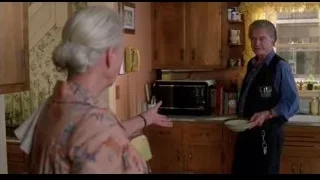 elderly woman and man in kitchen — Spider Man