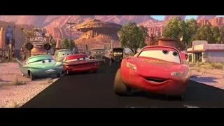 Cars characters driving on desert road — Cars
