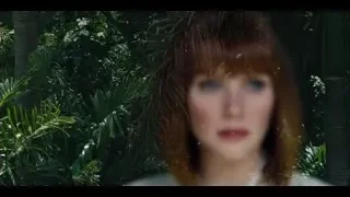 Woman's serious portrait in tropical forest — Jurassic World