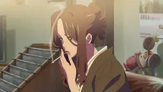 young woman in kimono holding cigarette in room — Your Name