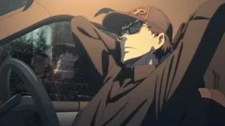 young man driving car in rain — Weathering with You