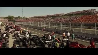 Formula One cars on race track with crowd — F1