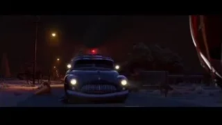 Vintage police car with siren on street at night — Cars