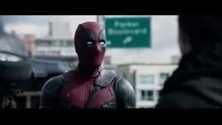 Deadpool close-up with green sign — Deadpool