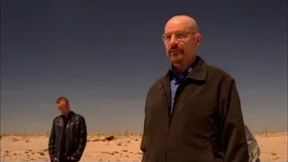 Two men standing in desert with car — Breaking Bad