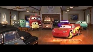 red ACCUSED car with Cars characters — Cars