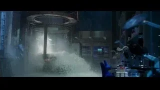 water splashing in dimly lit laboratory — The Amazing Spider Man 2