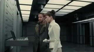 man and woman in server room — Blade Runner 2049