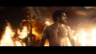 Large building explosion with raging fire — Superman: Man of Steel