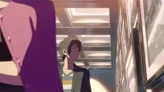 man and woman in hallway — Your Name