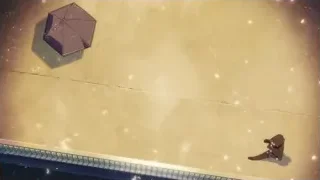 Teddy bear sitting on pool edge — Your Name