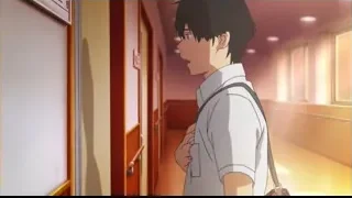 young man standing in hallway with red door — I Want To Eat Your Pancreas