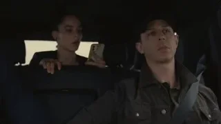 three men with two helicopters in parking lot — Succession
