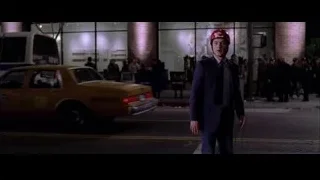 man walking in narrow alleyway with bus — Spider Man 2