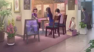 People sitting at restaurant table — Weathering with You