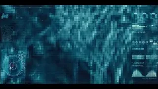 futuristic interface on dark blue screen — Jurassic World