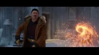 Man standing in room with fire portal — Spiderman: No Way Home