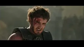 battle-ready man in black leather armor — Gladiator 2