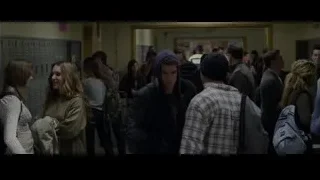 Young woman and man in school hallway — The Amazing Spider Man