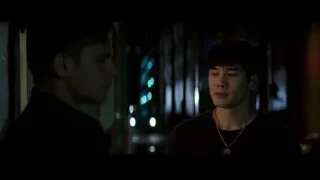two men talking in dimly lit room — Bruce Lee: Birth of The Dragon