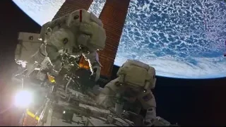 Astronauts working on ISS in outer space — Elon Musk: Return to Space