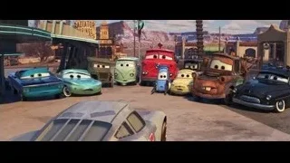 Cars characters parked in parking lot — Cars 3