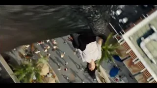 aerial view of elephant on street — Jurassic World