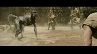 greyhound dog running in dirt field — Gladiator 2