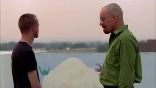 Two men conversing on rooftop — Breaking Bad